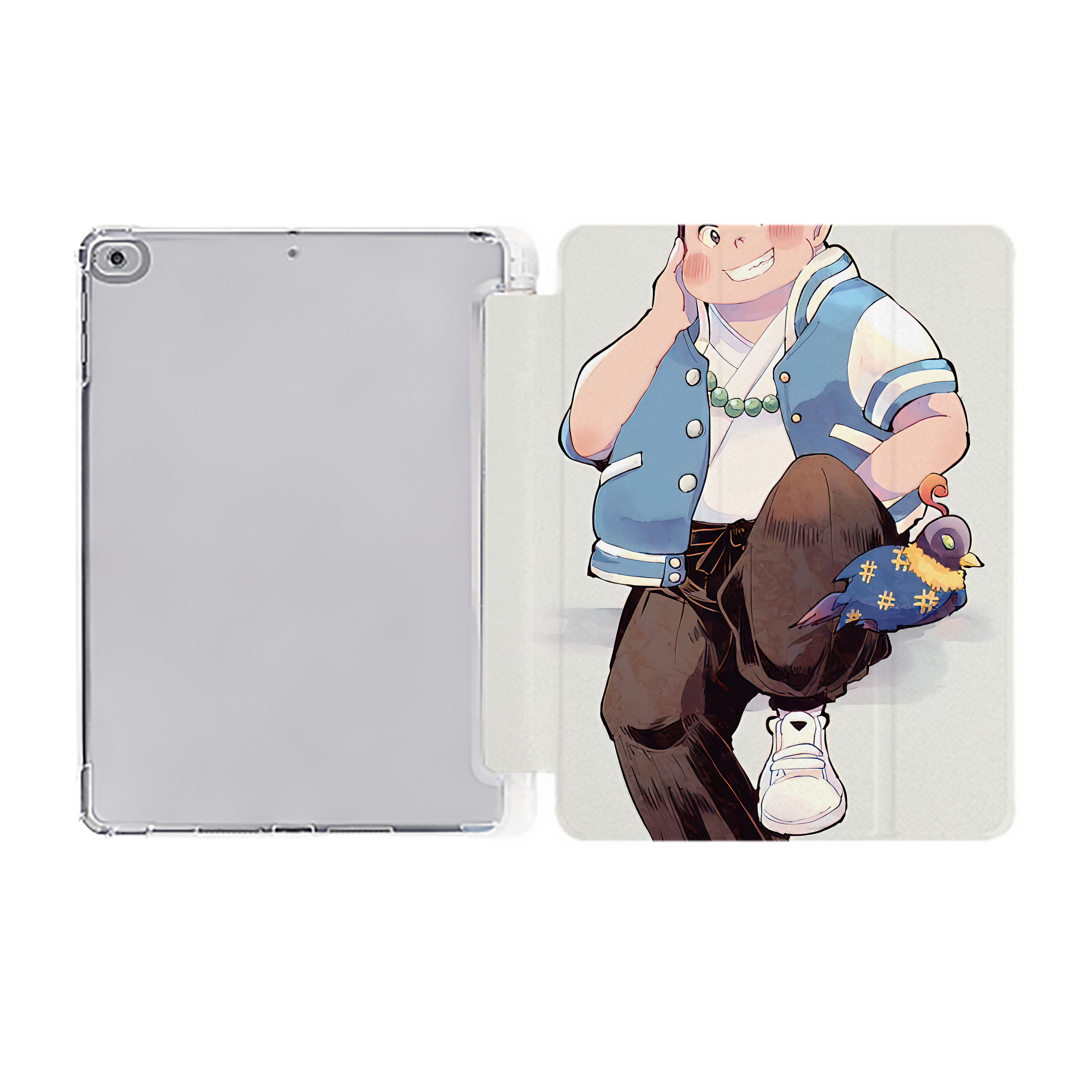（画像用） 妖怪ウォッチ Yo-kai Watch IPad ケース ペン収納付き 三つ折りスタンド PUレザー×シリコン 対応機種9.5/10.5/10.9インチ